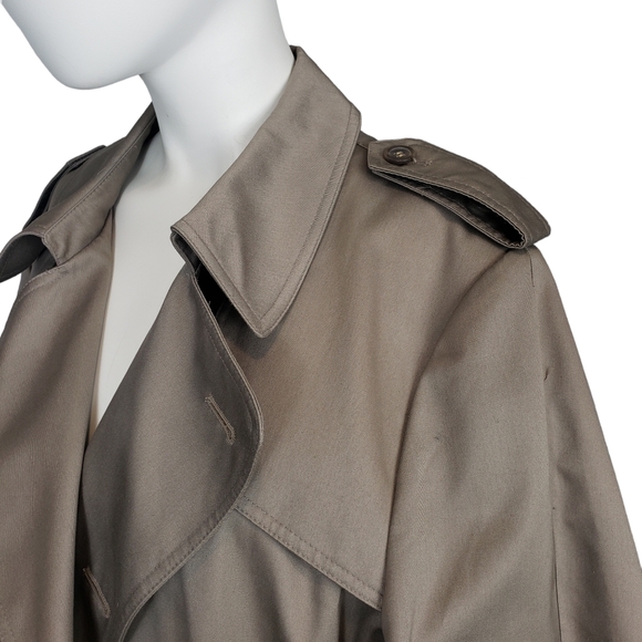 Beige Double Breasted Trench Coat 42 - Picture 10 of 14